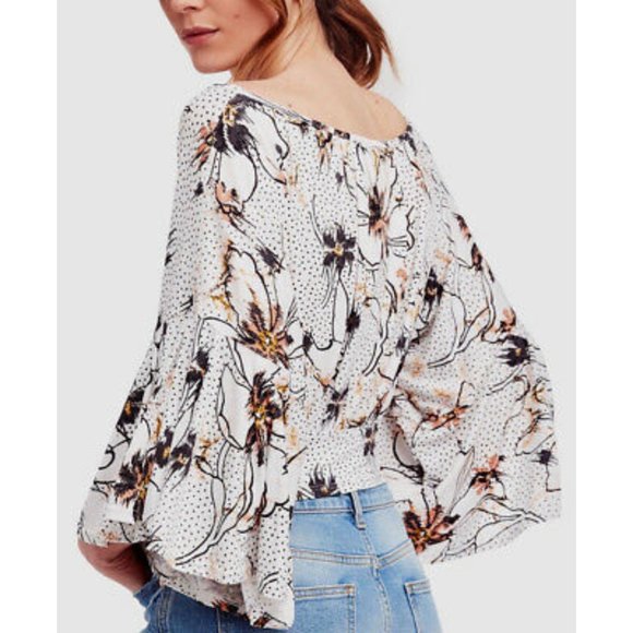 Free People Last Time Print Top in Ivory Combo - Picture 6 of 8